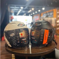 HELMET SUOMY SPEED JET DOUBLE VISOR PLAIN COLOR MATT BLACK & WHITE