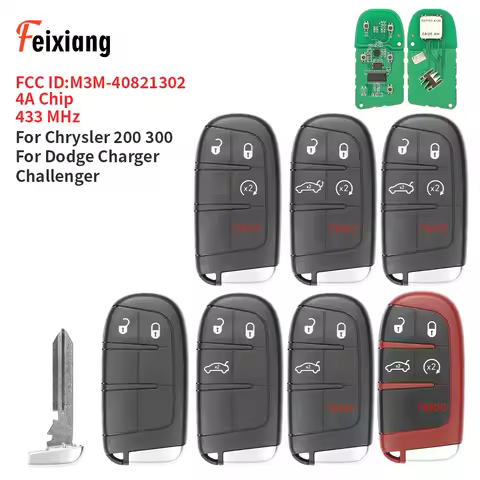 Fei Xiang M3M-40821302 4AChip 433MHz Smart Car Remote Key 68155686AA/AB/AC For Chrysler 200 300 Dodg