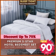 PREMIUM HOTEL SERIES White Bedsheet Comforter Quilt Cover Premium Cotton Mattress Protector HOT#1