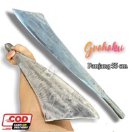 ( Panjang 55 cm ) Golok Jawa Barat / Golok Patimura Gagang Besi Tanpa Las / Sambungan - Bendo Lurus 