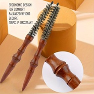 3pcs Bristle Round Brush Set for Blow Drying, Styling- Wooden Handle, Soft Natural Bristles, Small R