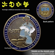 Comic Sailor Popey Commemorative Coin Retro Coin US Navy Anchor Gift Coin