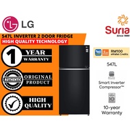 (Free Delivery Penang,Kedah & Perlis)LG 547L Top Freezer Inverter Refrigerator in Black Glass Finish