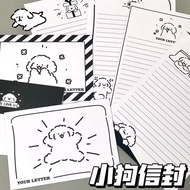 黑白狗狗信封信纸仪式感ins高颜值整套手写浪漫创意祝福礼物留言 Black White Dog Envelope Letter Paper Ceremonial Feeling ins High-va