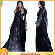Women's Corpse Bride Costume Halloween Ghost Bride Witch Vampire Black  Dress Scary Halloween Costum