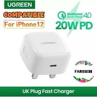 (FREE USB C TO LIGHTNING CABLE) UGREEN 20W PD 1M APPLE CHARGER  QUALCOMM QUICK CHARGE 3.0 FAST USB C
