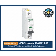 SCHNEIDER MCB 6 KA IC60N 1P 6A A9F74106 Mini Circuit Breaker Electric Standard SNI ORIGINAL