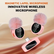 Wireless Lavalier Microphone 2.4G Noise Reduction Plug Play 5H Battery for Live Stream Vlog Intervie