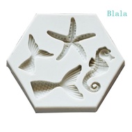 Blala Silicone Material Fondant Moulds Starfish Sea Horse Shapes Mold for DIY Baking