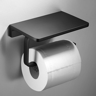 Space Aluminum Thickened Bathroom Tissue Holder No-Drill Bathroom Tissue Hook Toilet Black Roll Pape