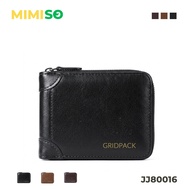 MIMISO Short Wallet For Men Leather Multiple Card Slots With ID Window Wallet JJ80016