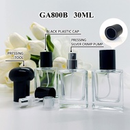 [10pcs] 30ml (GA800B) Exclusive Pressurized Premium Pump Glass Perfume Bottle/Botol Minyak Wangi 便携高