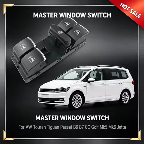 Driver Side Master Window Switch For VW Touran Tiguan Passat B6 B7 CC Golf Mk5 Mk6 Jetta Chrome 5ND9