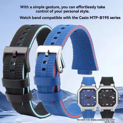 Fashion Soft Silicone Watch Band For Casio MTP-B195 Modified Rubber watch Strap with Bracelet For Me
