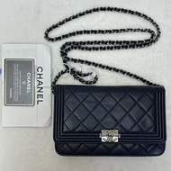 Chanel woc 經典boy銀扣  羊皮