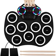 WERSI Portable Electronic Drum Hand Roll Electronic Drum Flashing Light Stand Drum Built-
