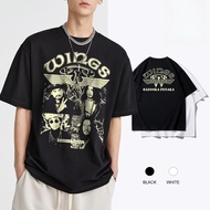 Baju Music Band Wings Rock & Roll T-Shirt Vintage Band TShirt Limited Rock Band Wings Shirts