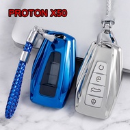 Proton X50 Key holder keyring Soft TPU  X50 Car Remote Key Cover car Key Bag Keychain Auto Accessories