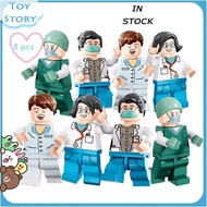 Available 8 PCS mini nurse doll building block minifigure model building block toy set suitable for preschool children over 3 years old as a Christmas gift