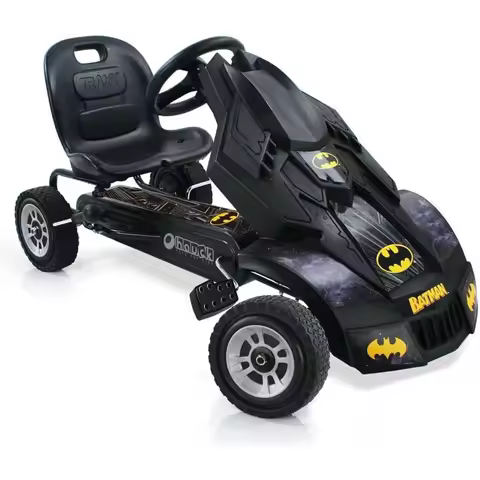 Hauck Batmobile Pedal Go Kart, Superhero Ride On Batman Car Vehicle for Kids, Black