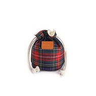 花布相機鏡頭袋 束口袋 (小) 蘇格蘭紋