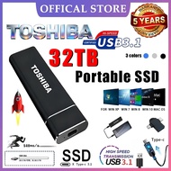 HighSpeed 32TB Portable SSD, USB3.2 Type C Portable Mobile Hard Drive Ultra Thin Data Storage for La