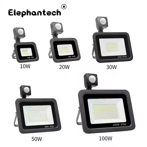 LED PIR motion sensor LED Flood Light Outdoor Led Spotlight LED Projector 220V 100W 50W 30W 20W 10W 