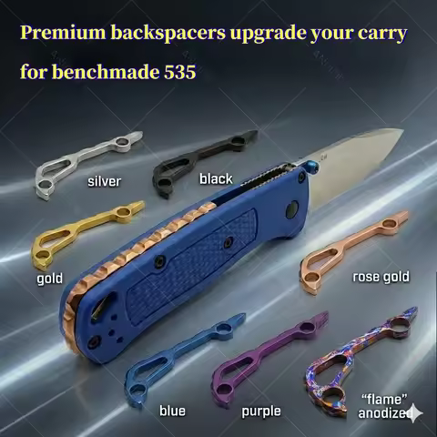 Premium Titanium Backspacer for Benchmade 535 Bugout | Gr5 Ti Custom Knife Mod | Geared EDC Spacer U