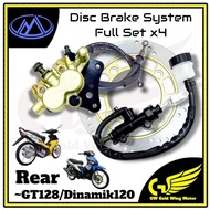 MODENAS GT128 DINAMIK 120 X CITE 130 REAR BRAKE SYSTEM SET DISC BRAKE PLATE MASTER PUMP HOSE CALIPER  SET x4 XCITE