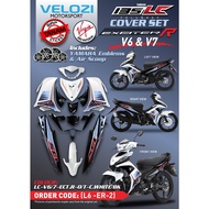 COVERSET YAMAHA LC V6/V7 EDITION EXCITER R PUTIH HITAM L6-ER-2 STICKER SIAP TANAM FREE EMBLEM VELOZI
