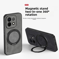 For Huawei Nova Y74 Case 360° Rotating Stand Premium Sheepskin Leather Skin-friendly For Huawei Nova