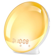 Wake Up Light Alarm Clock with Sunrise Sunset Simulation FM Radio Nightlight 7 Colors