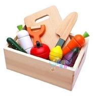 【現貨24hr出貨】仿真蔬菜磁性切切看 木盒水果切切樂 木製木質益智積木玩具