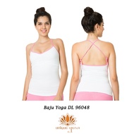 Yoga Shirt White Yoga Sports Gymnastics T-Shirt with Pink Trim / Yoga Top DL 96048
