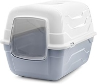 Record Closed Cat Litter Tray to Go with Filter and Scoop, Blue, 52 x 40 x 40 cm, Plastic Toilet Mod