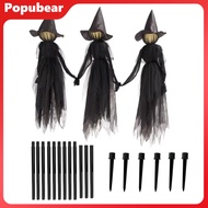 Woeuri Durable Weatherproof Witch Decoration Halloween Witch Decoration with Led Lights Glowing Hall