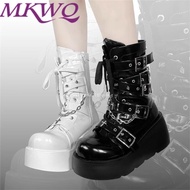 Rider URURU Martin Boots Asian Culture Y2K Hot Girl Thick-Soled Round Toe Cross Cool Short Boots
