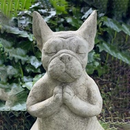 Garden Decoration Meditation Dog French Bulldog Resin Decoration Meditation Meditation Crafts Garden