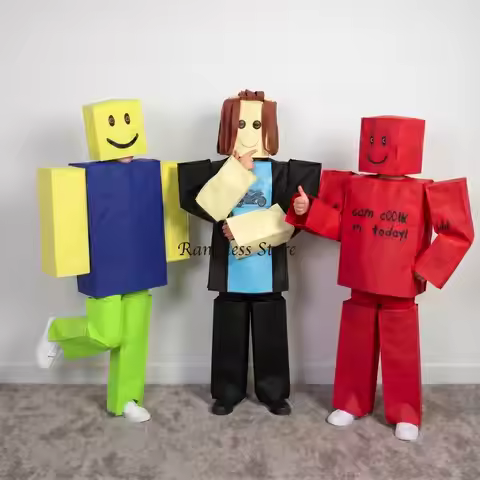 Children Roblox Cosplay Outfits for Halloween Kids Cartoon Games Roleplay Cos Costumes Noob Uniforms
