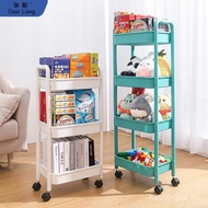 Storage Storage Bag Mail Storage Rack Movable Household Wheeled Two-Tier Storage Rack Multi-Tier Bat