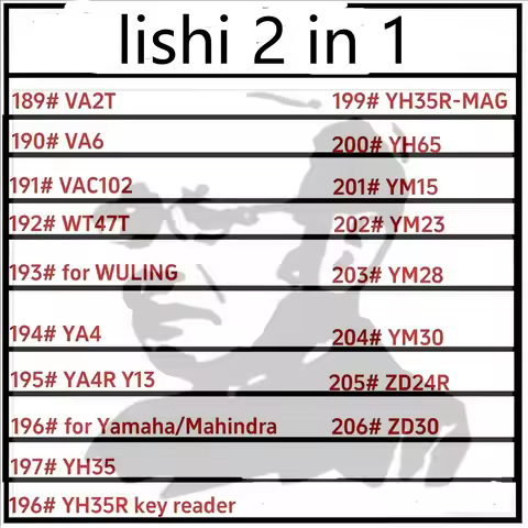 lishi 2 in 1 tool VA2T VA6 VAC102 WT47T for WULING YA4 YA4R Y13 YH35 YH65 YM15 YM23 YM28 YM30 ZD24R 