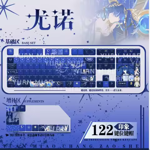 Wuthering Waves IUNO Cosplay Anime PBT Keyboard Cap Kforce Desktop Ornament Front Light Transmission