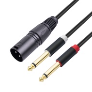 Shielding Canon Male to Double 6.35mm Male Y Type 1/4 Mixing Station Speaker Cable-1m