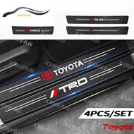 XF For Toyota TRD Avanza RUSH YARIS Innova Wigo 4pcs Carbon Fiber Car Door Sticker Protector Auto Pr