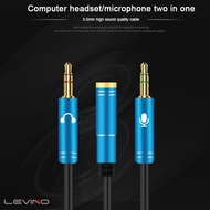 LEVINO 3.5mm Female To 2 Male Y Splitter Aux Audio Cable PC Headphone Microphone Jack 28cm for Compu