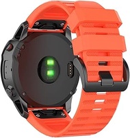 GANYUU 26 22MM Quick Release Watchband Strap For Garmin Fenix 7 7X 6X 6 6S 5 5X 3 3HR S60 MK1 Watch Silicone Easyfit Wrist Band Strap (Color : Coral Red, Size : Fenix 7X)