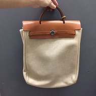 Hermes Herbag 100% Authentic 正品 2手 愛馬仕 帆布 包包 手袋 背囊 兩用 可拆解再替換細袋 Brown Color 啡色