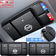 Nissan Car Sun Visor Storage Bag Multi Function Glasses Clip Sunshade Partition Organizer For Navara