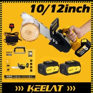 KEELAT 12/6 inch Rechargeable High power handheld chainsaw for outdoor small tree cutting chain saw