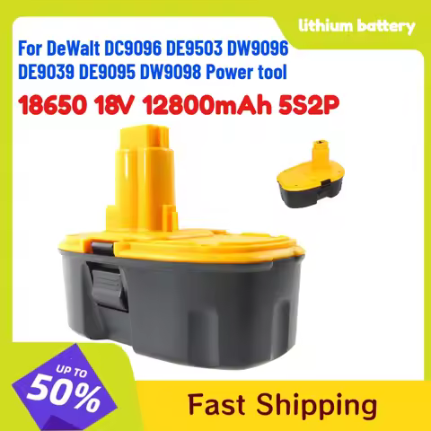 18650 18V 12800mAh 5S2P lithium battery for DeWalt DC9096 DE9503 DW9096 DE9039 DE9095 DW9098 Power t